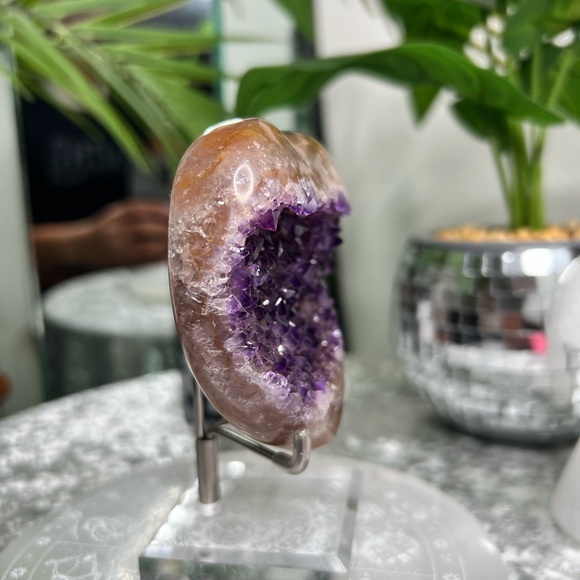 Amethyst Agate Heart- AAH1 - Picture 3 of 7